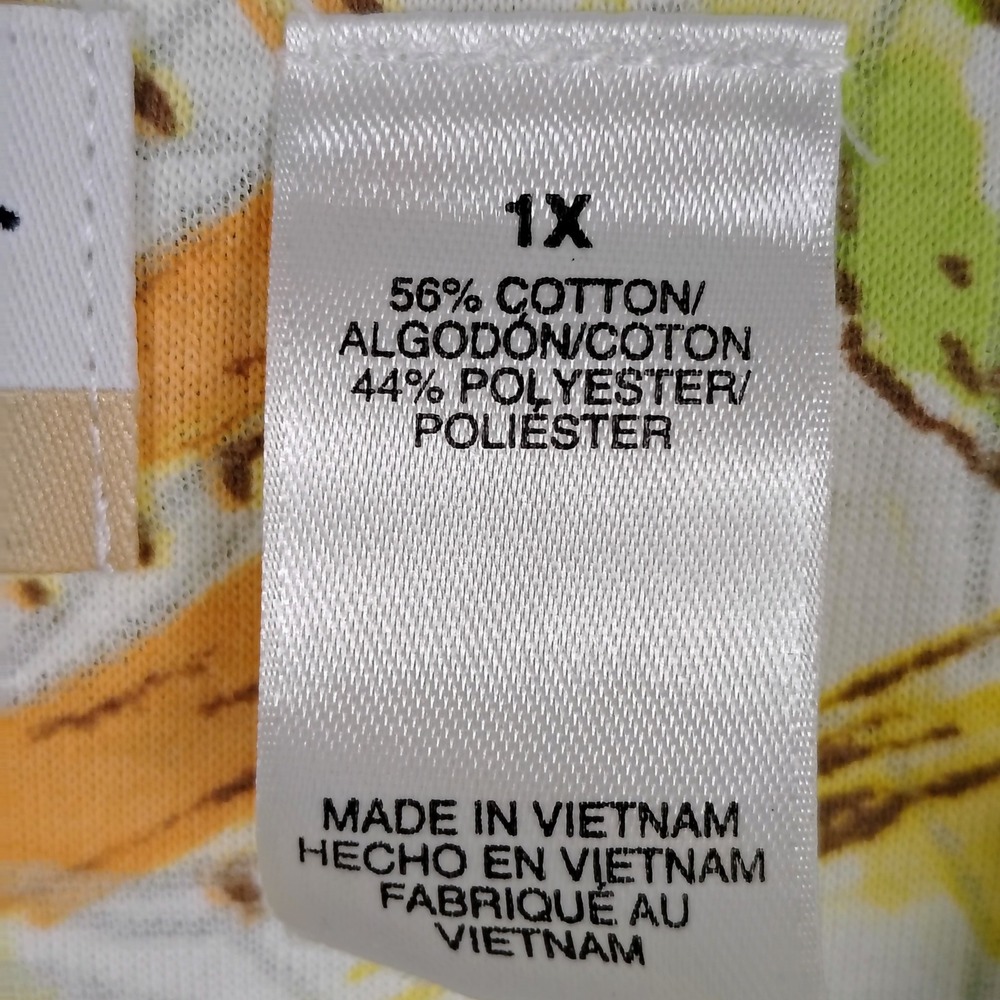 NWT Alfred Dunner Womens 1X Fresh Picked V-Neck Top Tropical Sequin Coastal 1X - Picture 4 of 10